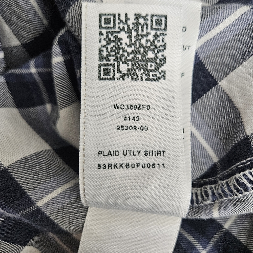 True Religion Utility Shirt Blue Plaid Long Sleeve Button Up Collared Top XS - Picture 8 of 8